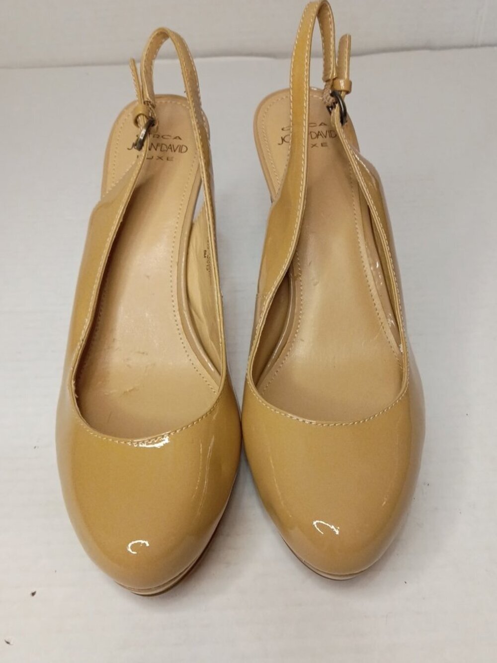 Circa Joan & David Nude Patent Leather Slingback Pumps Women's Size 8M